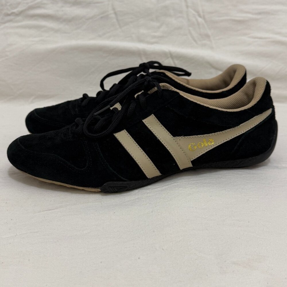 Gola Harrier Suede Black Cream Retro Sneakers Men’s US 10 EU 43 Classic Trainer